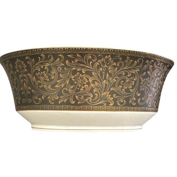 Sango China Vintage Richelieu Black Gold Vegetable Bowl - Picture 3 of 10